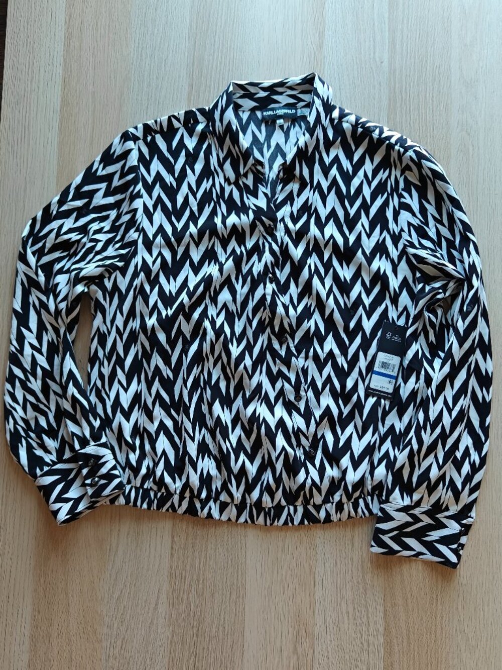 KARL LAGERFELD PARIS WOMEN'S LONG-SLEEVE BLOUSE (SIZE XL)